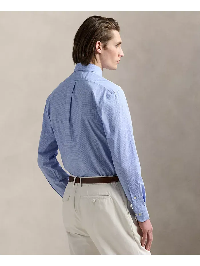 Мужская хлопковая рубашка Purepress Oxford Polo Ralph Lauren — изображение 2 из 6, синий/белый