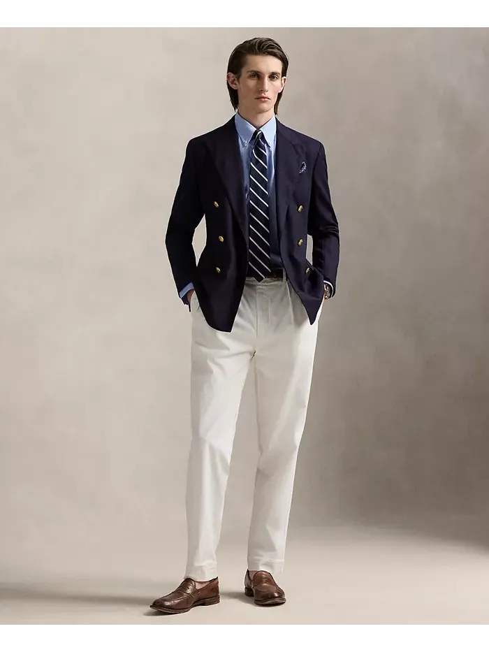 Мужская хлопковая рубашка Purepress Oxford Polo Ralph Lauren — изображение 4 из 6, синий/белый