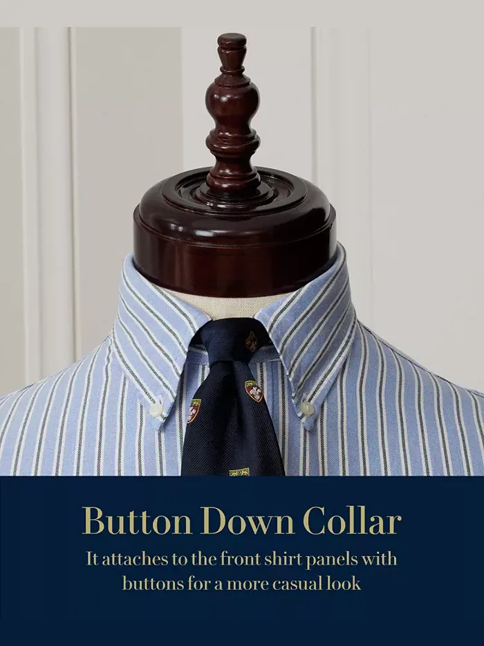 Мужская хлопковая рубашка Purepress Oxford Polo Ralph Lauren — изображение 6 из 6, синий/белый
