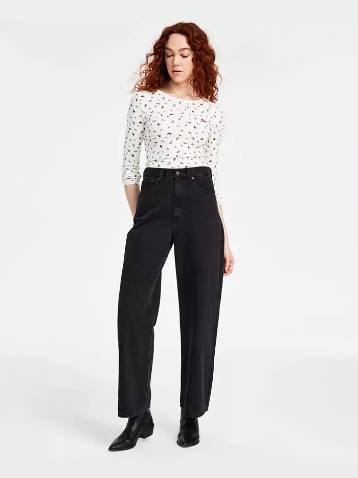 Женские мешковатые джинсы с затягивающейся талией, легкие Levi's