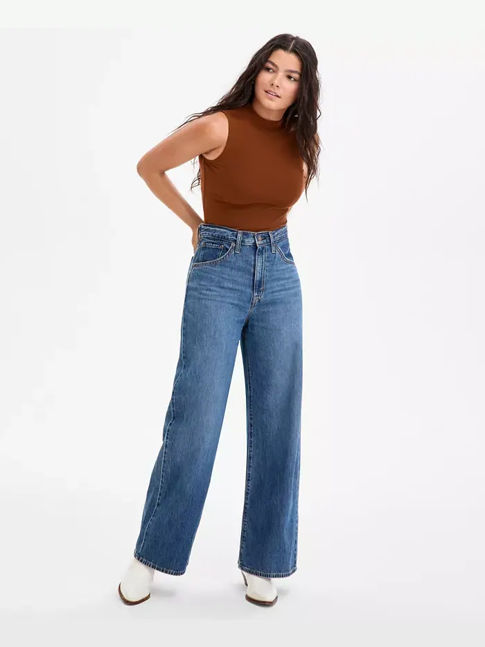 Женские мешковатые джинсы с затягивающейся талией, легкие Levi's