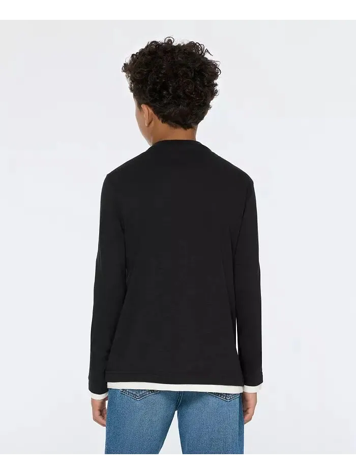 Футболка Henley от Big Boys Slub Jersey SCOTCH & SODA — изображение 3 из 7, черный