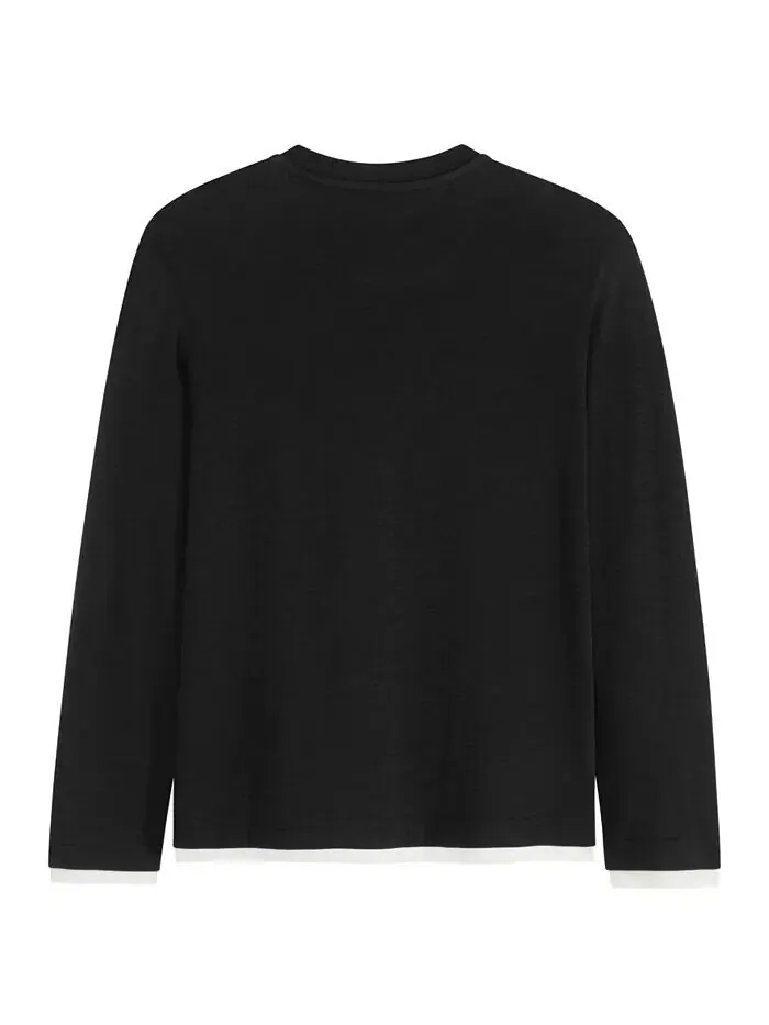 Футболка Henley от Big Boys Slub Jersey SCOTCH & SODA — изображение 5 из 7, черный