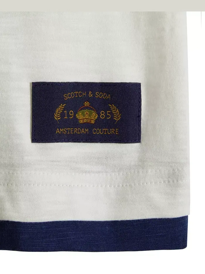 Футболка-поло для мальчиков больших размеров из мягкого джерси SCOTCH & SODA — изображение 6 из 10, лебедь
