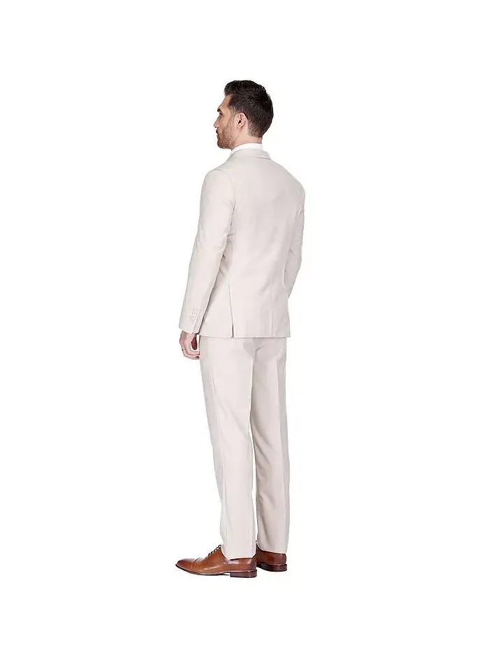 Мужской двубортный костюм Slim Fit 2-Piece Gino Vitale — изображение 3 из 4, светлый бежевый