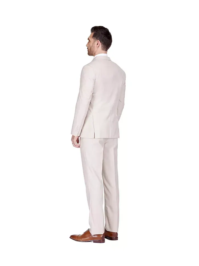 Мужской двубортный костюм Slim Fit 2-Piece Gino Vitale — изображение 4 из 4, светлый бежевый