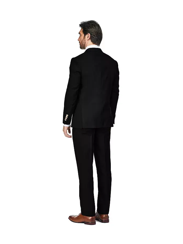 Мужской двубортный костюм Slim Fit 2-Piece Gino Vitale — изображение 2 из 3, черный