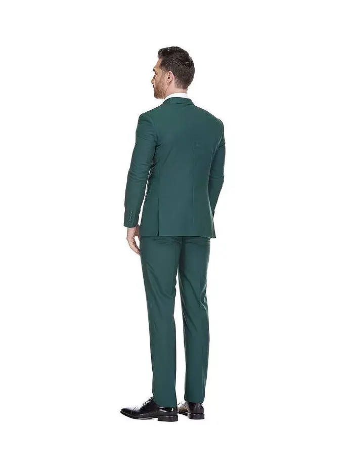 Мужской двубортный костюм Slim Fit 2-Piece Gino Vitale — изображение 3 из 4, зеленый