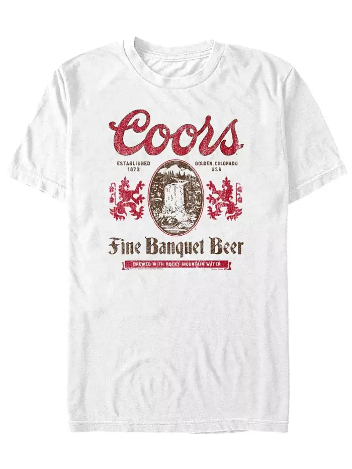 Мужская футболка с коротким рукавом Banquet Beer Coors Brewing Company — белый