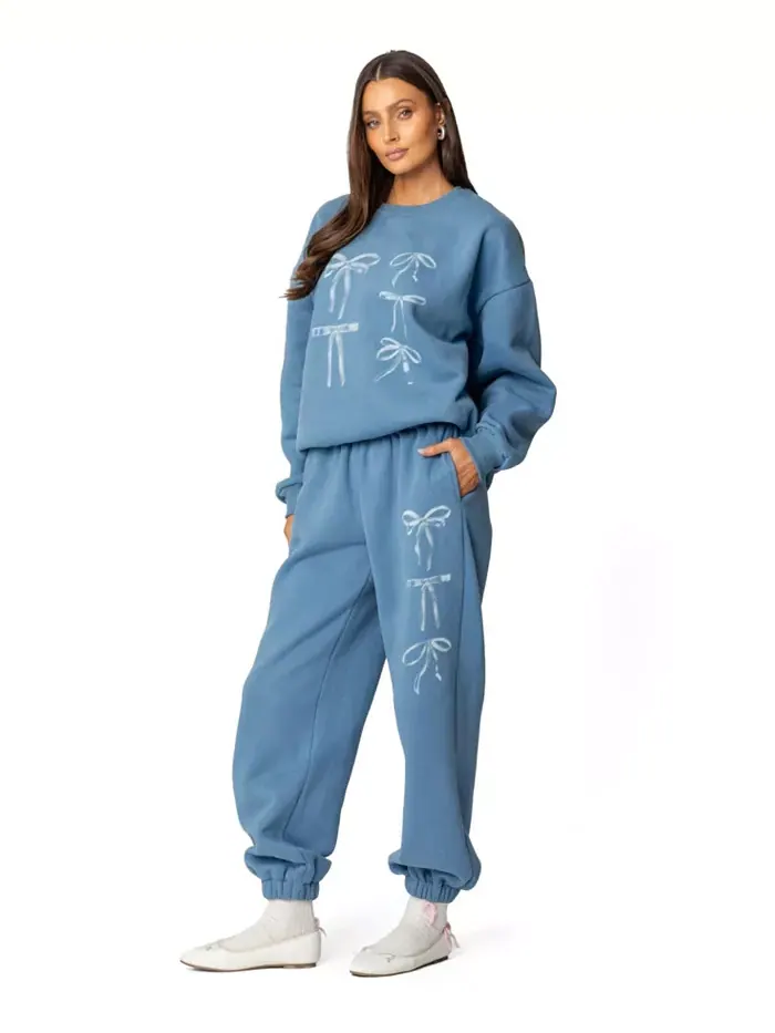 Женская толстовка Bow Bliss oversize Edikted — изображение 3 из 4, синий