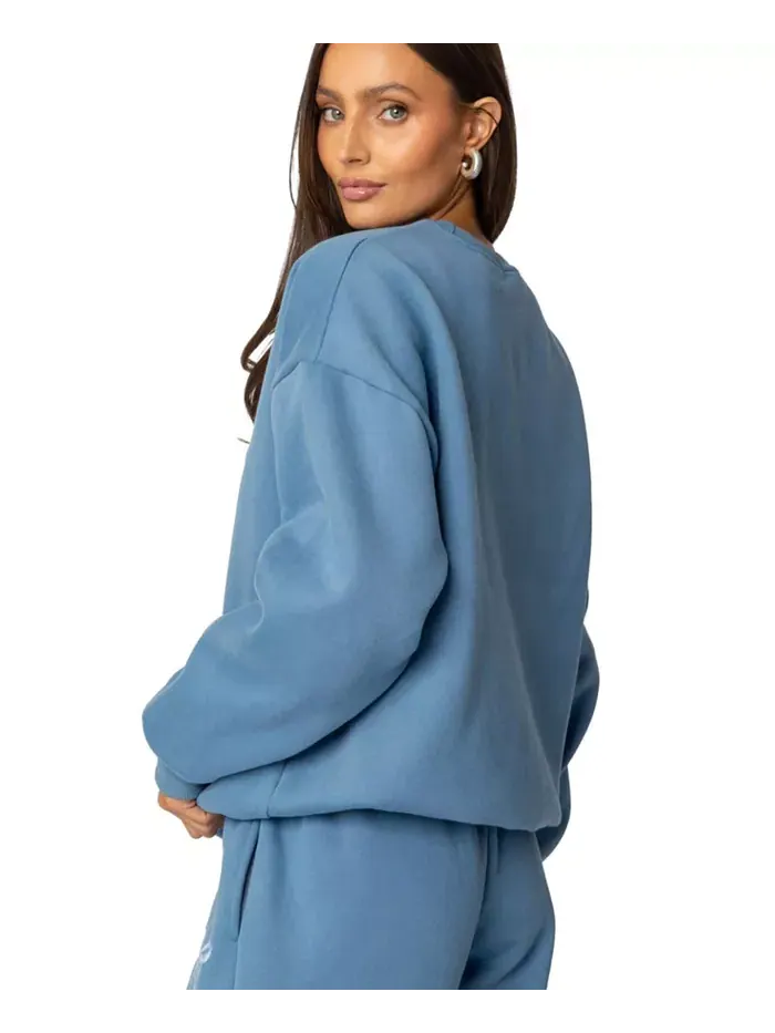 Женская толстовка Bow Bliss oversize Edikted — изображение 4 из 4, синий
