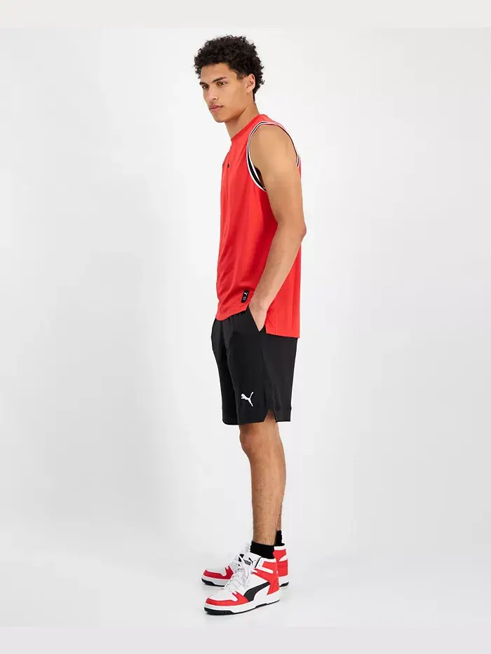 Puma мужской баскетбольный топ и шорты с логотипом Puma North America — изображение 2 из 4, серый
