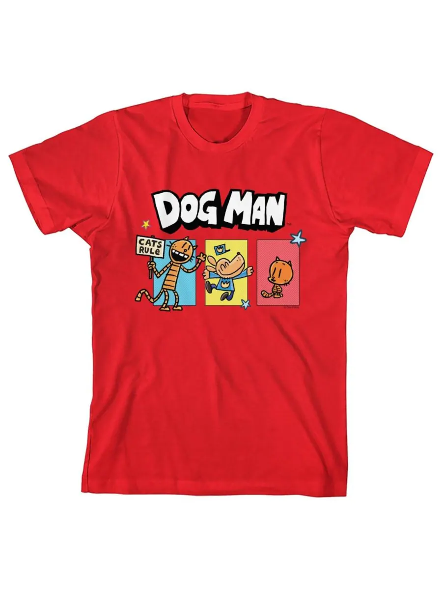Детская красная футболка с коротким рукавом "Boys With Petey And Lil' Petey" - размер XL Dog Man — красный