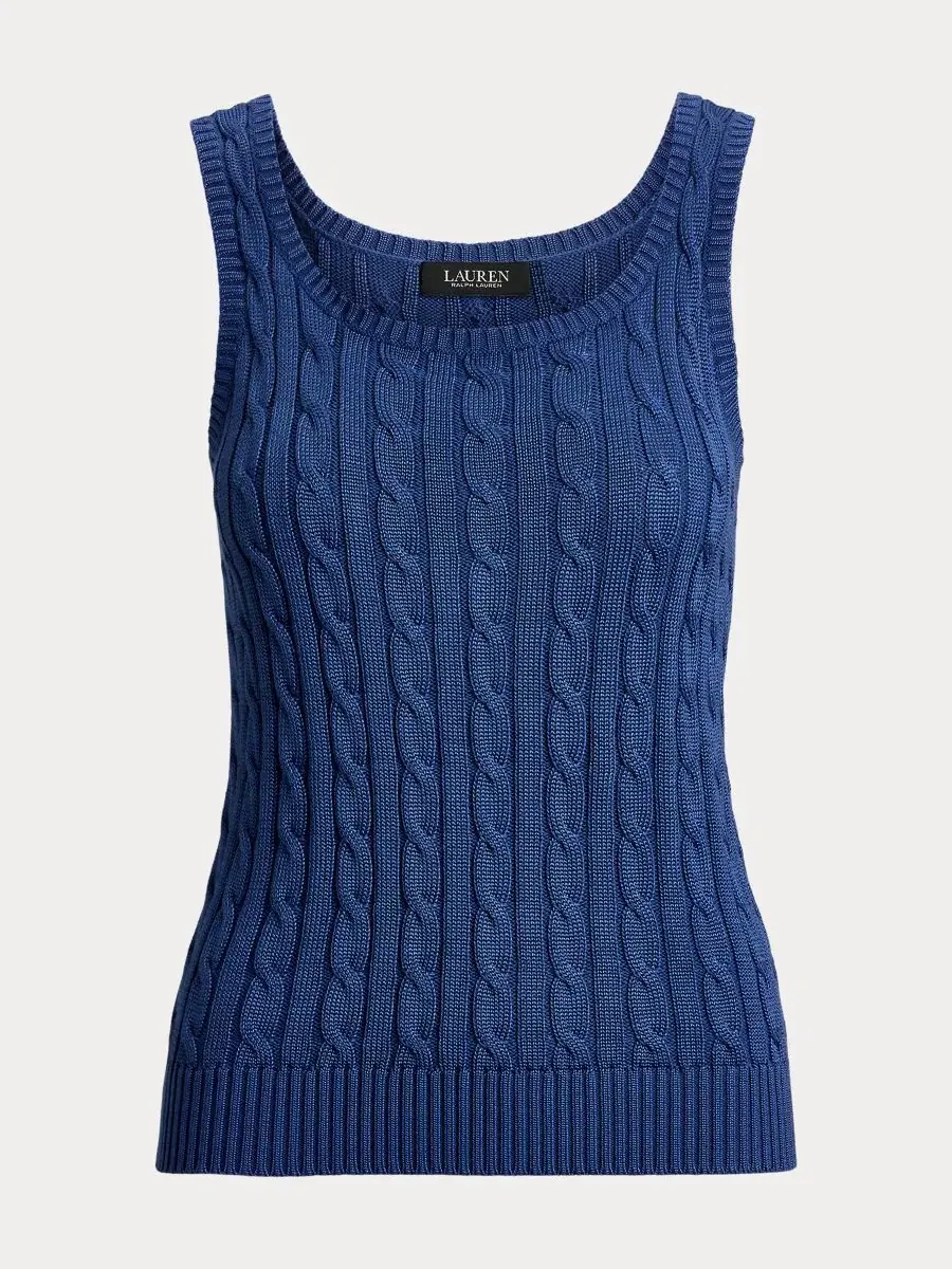 Женский джемпер без рукавов с косами Lauren Ralph Lauren — изображение 6 из 6, синий