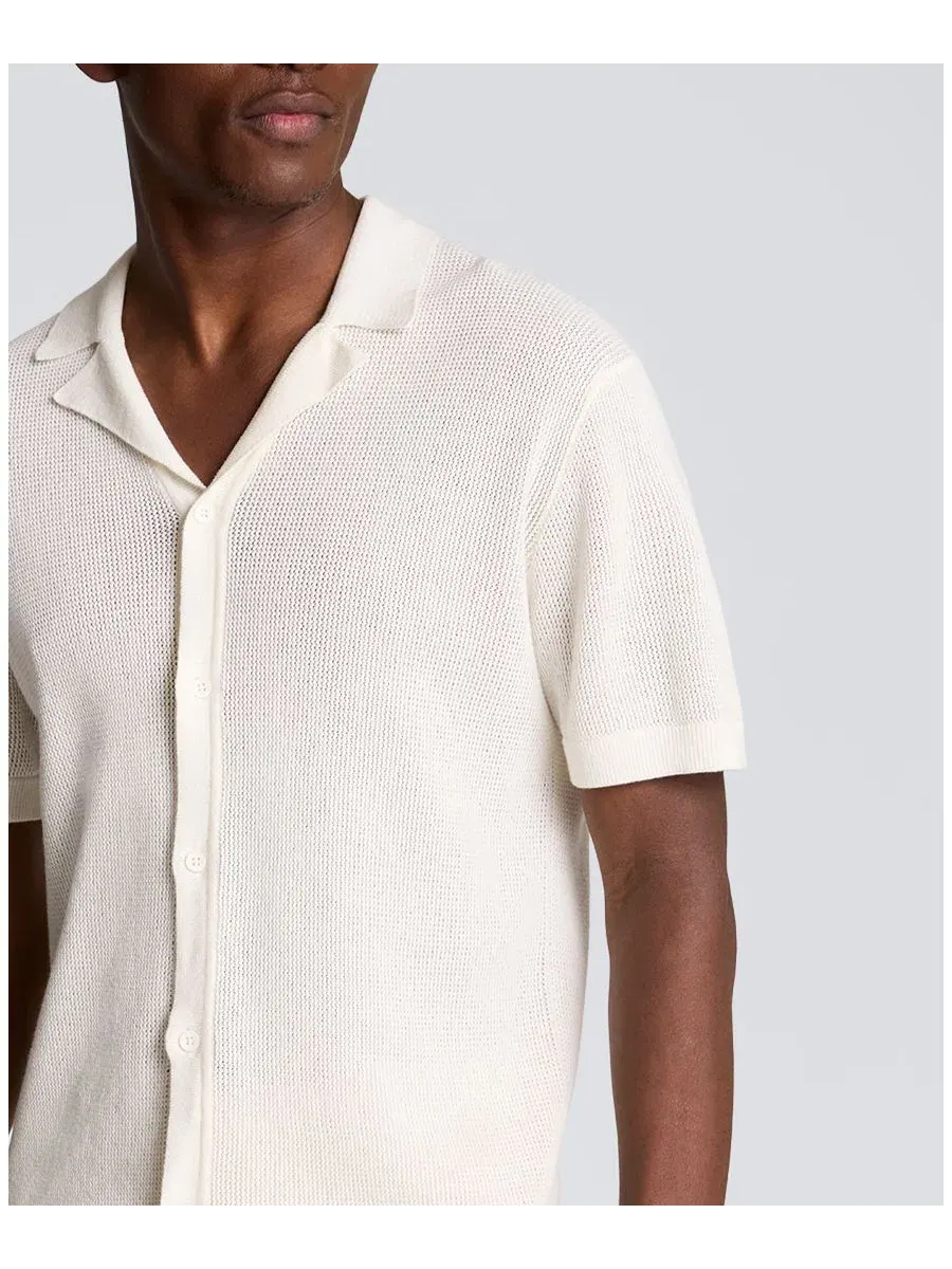Классическая рубашка-кэмп с коротким рукавом Kenneth Cole — изображение 4 из 5, белый