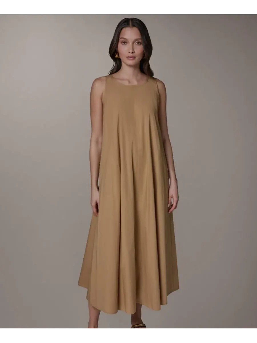 Платье-макси без рукавов с завязками на спине Donna Karan Weekend — изображение 1 из 8, олененок