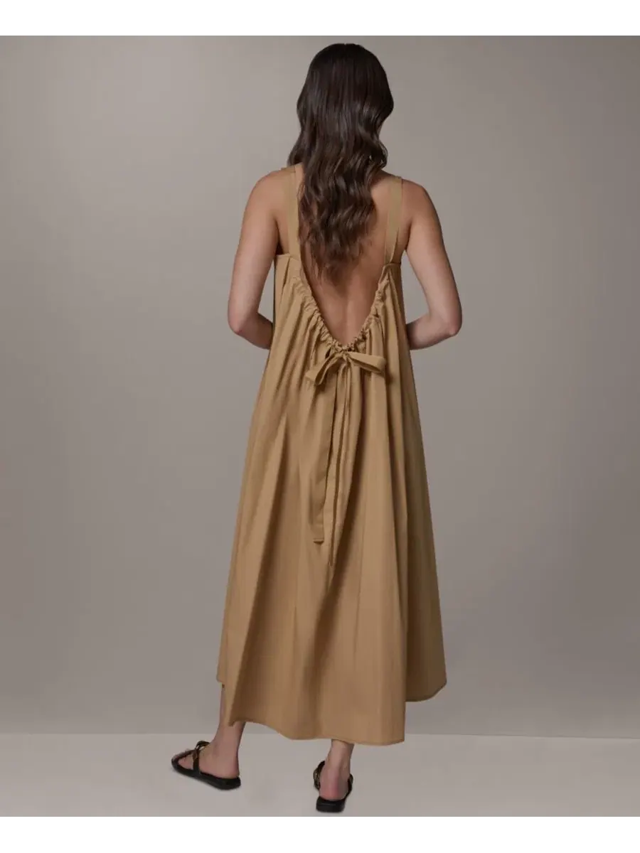 Платье-макси без рукавов с завязками на спине Donna Karan Weekend — изображение 2 из 8, олененок