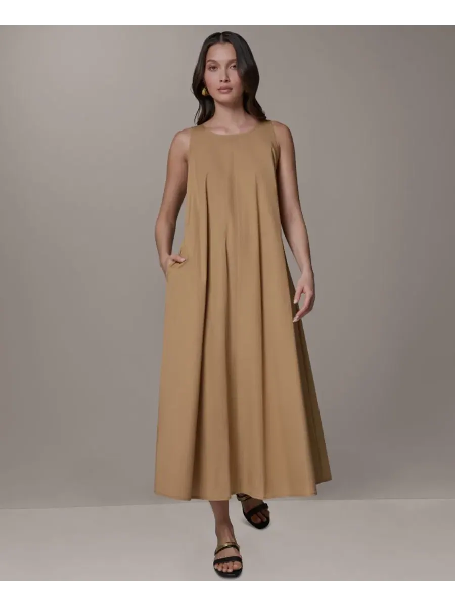 Платье-макси без рукавов с завязками на спине Donna Karan Weekend — изображение 8 из 8, олененок