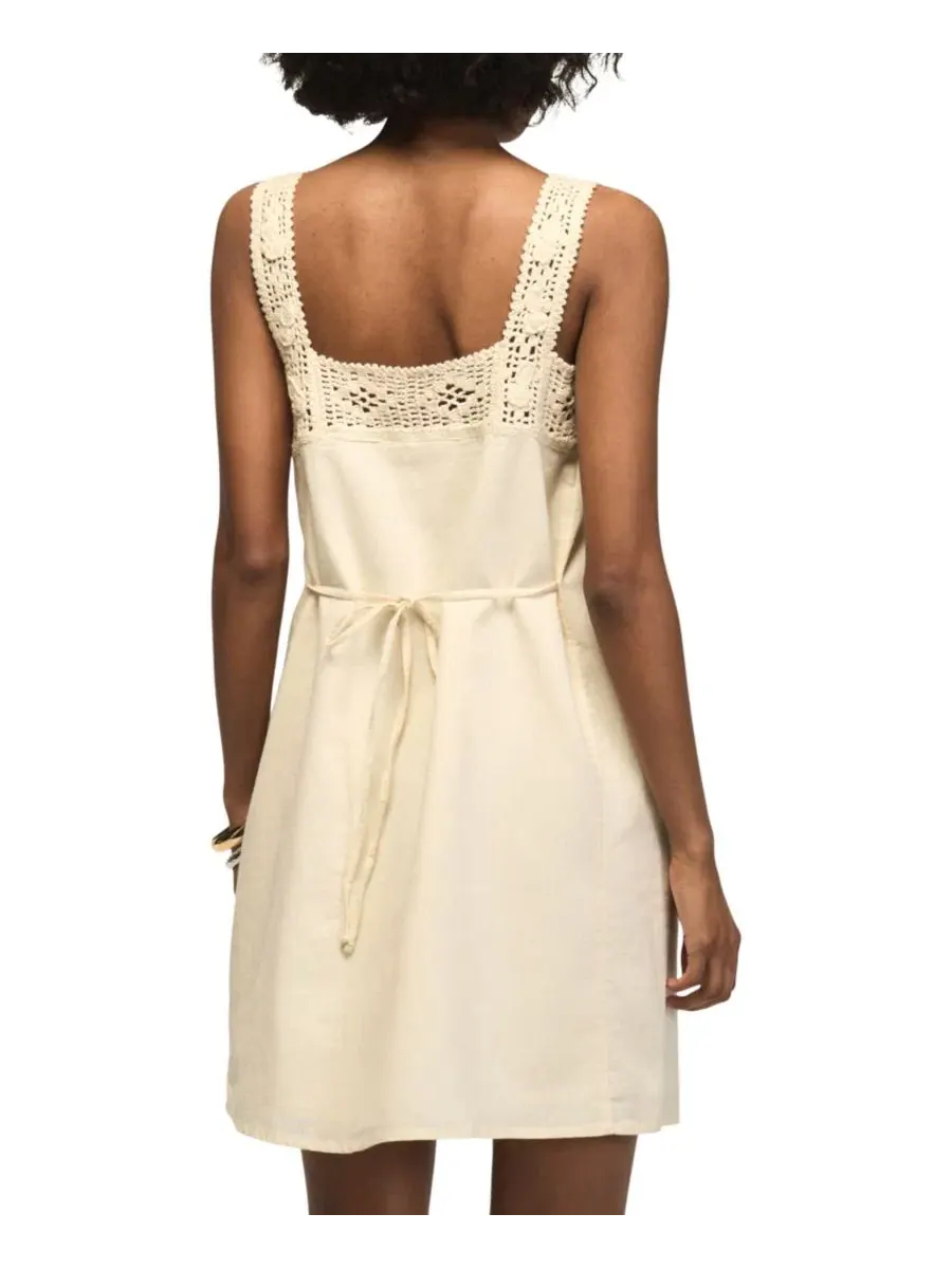 Платье-трапеция мини с кружевной отделкой, Crochet Sleeveless Mini Shift Dress Lucky Brand — изображение 5 из 5, бежевый