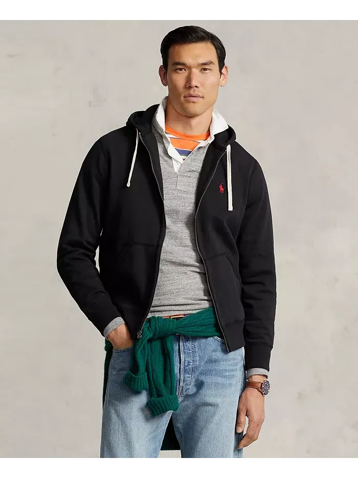 Мужская толстовка с капюшоном Signature Fleece Polo Ralph Lauren — изображение 1 из 5, черный