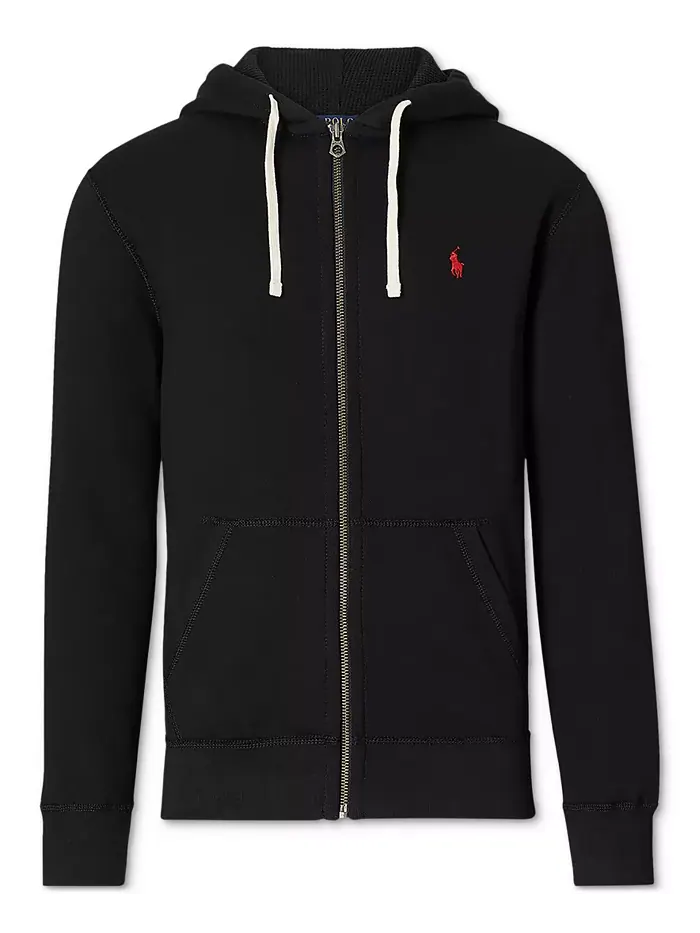 Мужская толстовка с капюшоном Signature Fleece Polo Ralph Lauren — изображение 3 из 5, черный