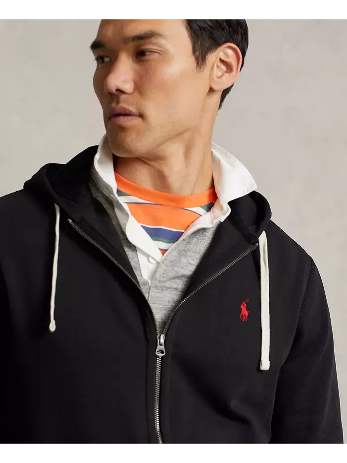 Мужская толстовка с капюшоном Signature Fleece Polo Ralph Lauren — изображение 4 из 5, черный