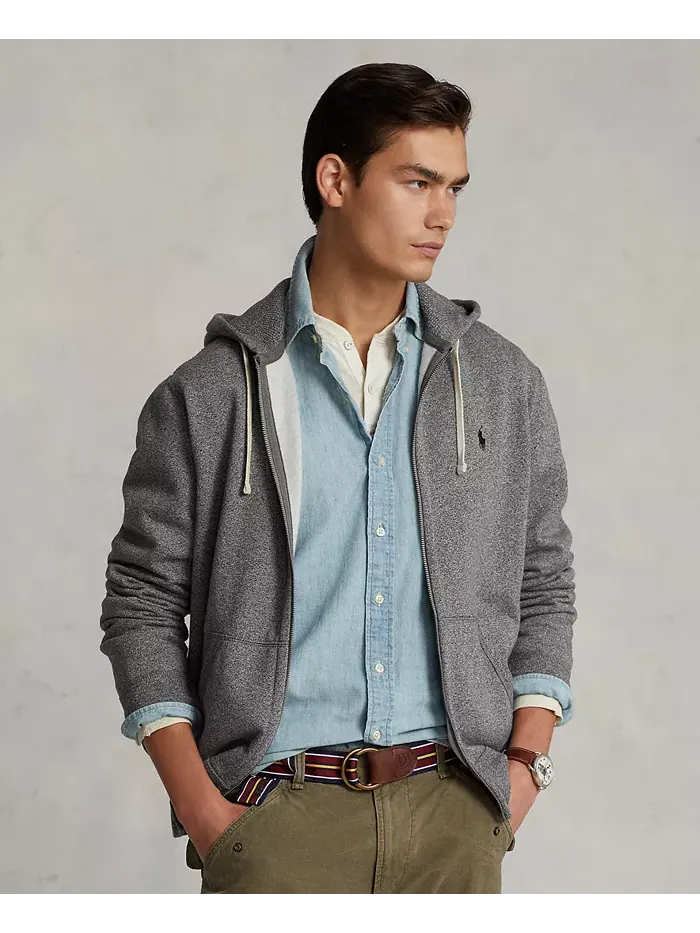 Мужская толстовка с капюшоном Signature Fleece Polo Ralph Lauren — изображение 1 из 5, серый
