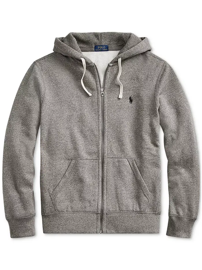 Мужская толстовка с капюшоном Signature Fleece Polo Ralph Lauren — изображение 3 из 5, серый