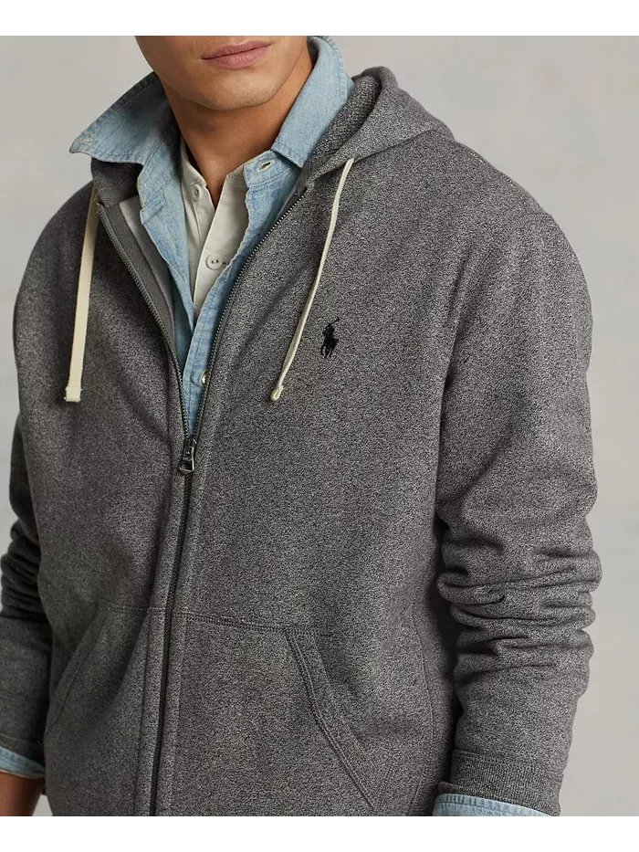 Мужская толстовка с капюшоном Signature Fleece Polo Ralph Lauren — изображение 4 из 5, серый
