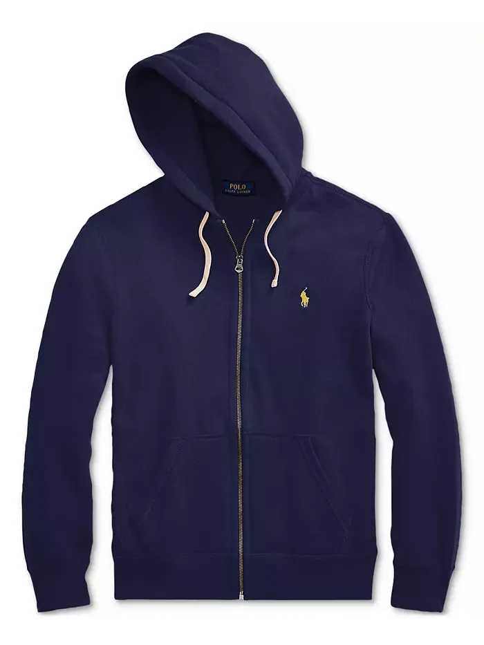 Мужская толстовка с капюшоном Signature Fleece Polo Ralph Lauren — изображение 3 из 5, темно-синий