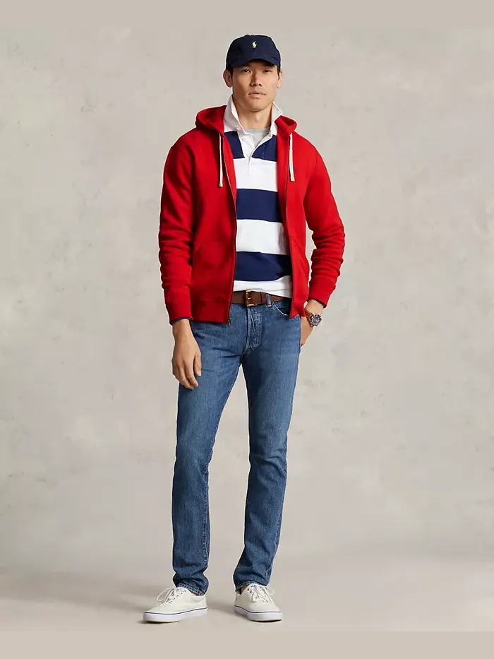 Мужская толстовка с капюшоном Signature Fleece Polo Ralph Lauren — изображение 5 из 5, красный