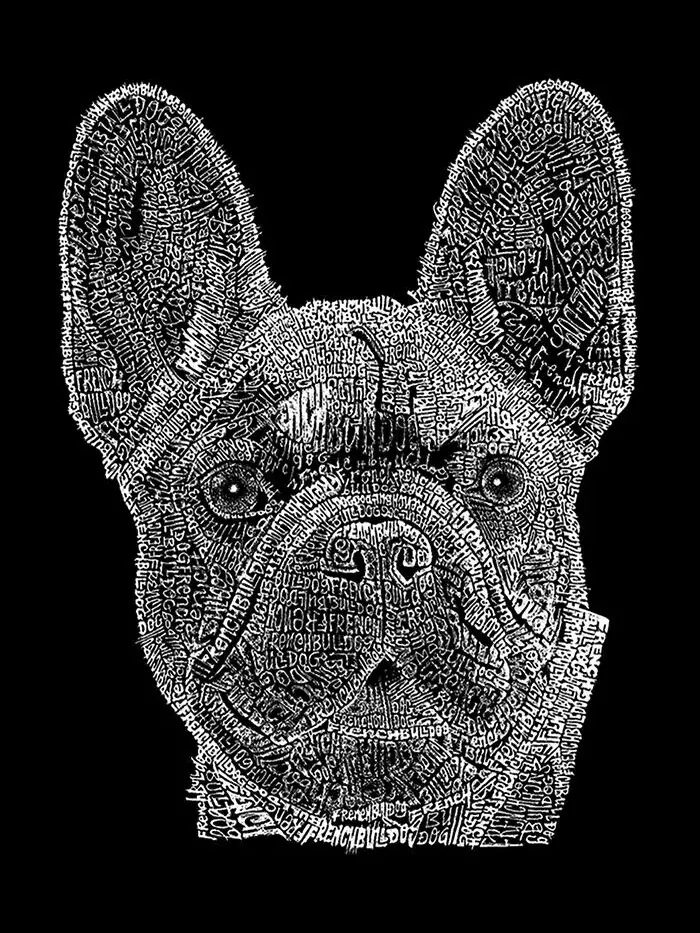Женская толстовка с круглым вырезом и принтом французского бульдога Word Art LA Pop Art — изображение 2 из 2, фиолетовый