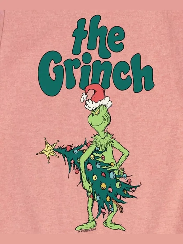 Футболка с коротким рукавом Big Girls Tree Graphic The Grinch — изображение 3 из 3, розовый