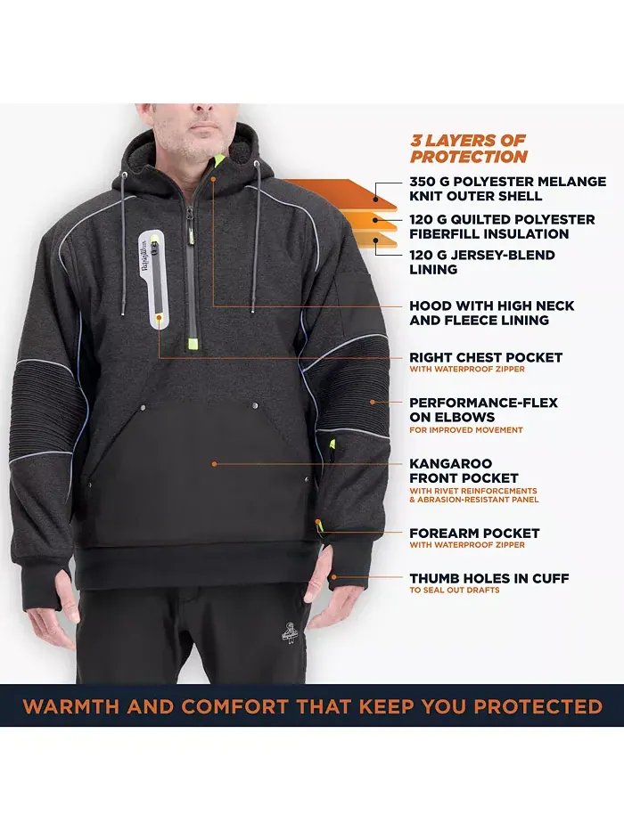 Мужская утепленная худи RefrigiWear Extreme Hybrid — изображение 6 из 6, черный