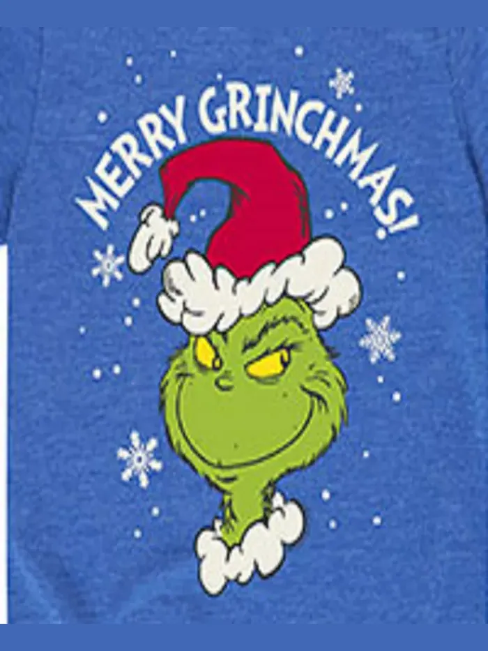 Футболка с принтом "Merry Grinchmas" для мальчиков старшего возраста The Grinch — изображение 3 из 3, синий