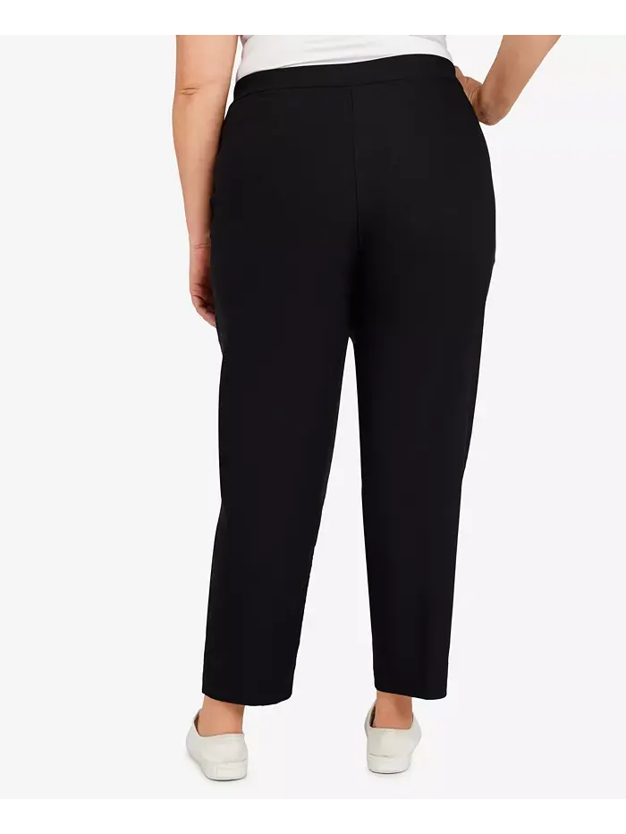 Брюки Plus Size Classic Allure с контролем живота, классической посадкой и средней длиной Alfred — изображение 2 из 2, черный