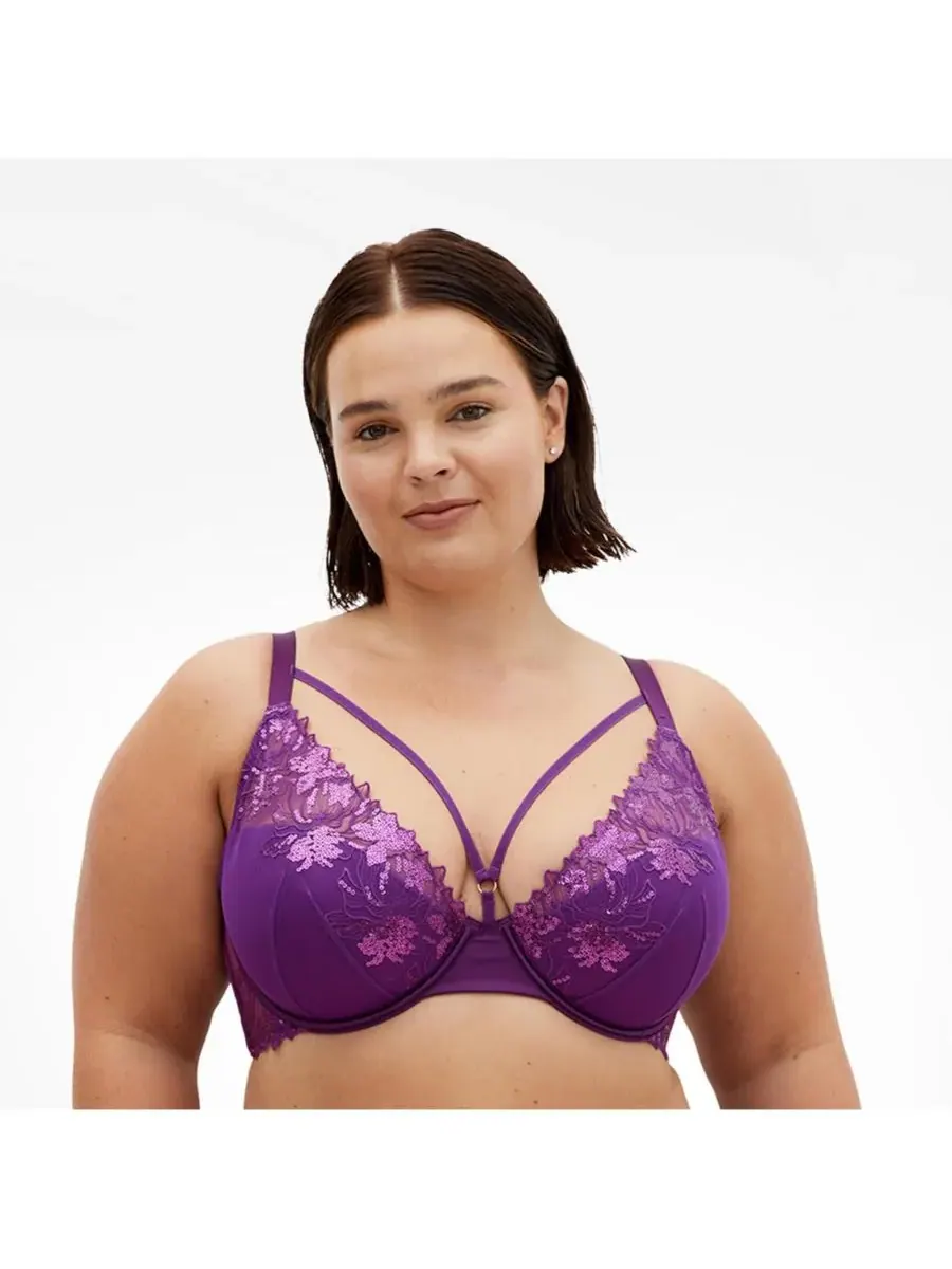 Женский бюстгальтер Tara Plunge Contour CITY CHIC — изображение 1 из 5, фиолетовый