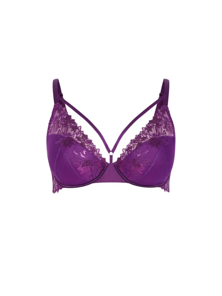Женский бюстгальтер Tara Plunge Contour CITY CHIC — изображение 4 из 5, фиолетовый