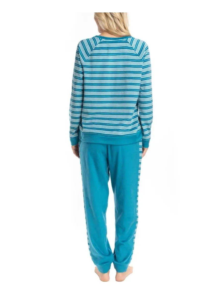 Вероятно, комплект домашней пижамы MUK LUKS, Teal Stripe — изображение 2 из 9