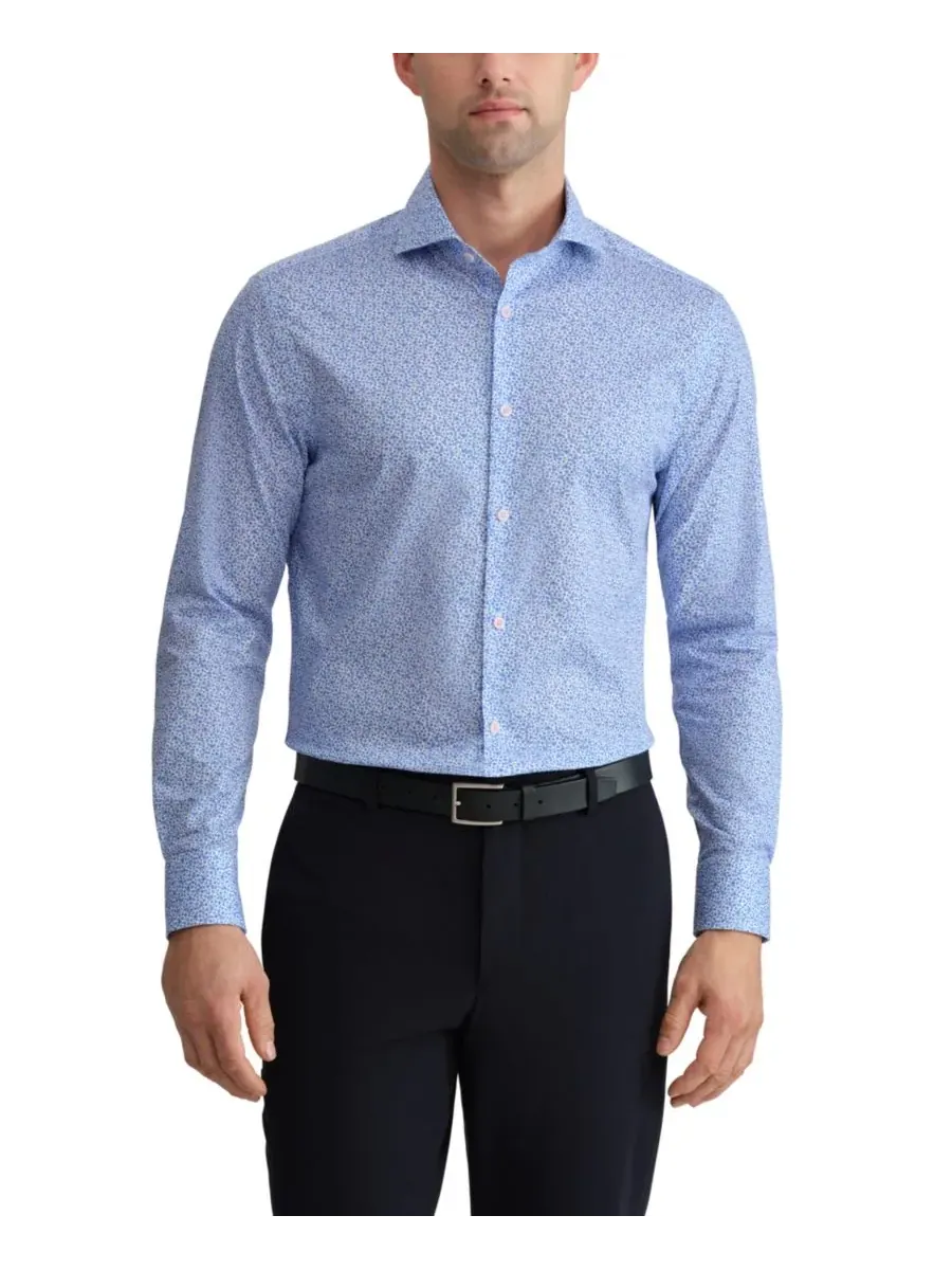 Мужская рубашка Ted Baker Premium Slim-Fit, не требующая глажки — изображение 1 из 5, синий