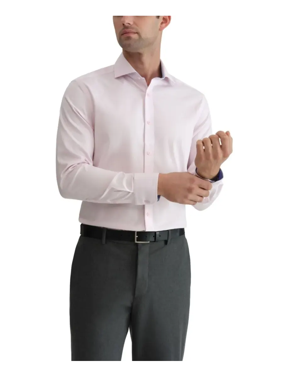 Мужская рубашка Ted Baker Premium Slim-Fit, не требующая глажки — изображение 1 из 6, розовый