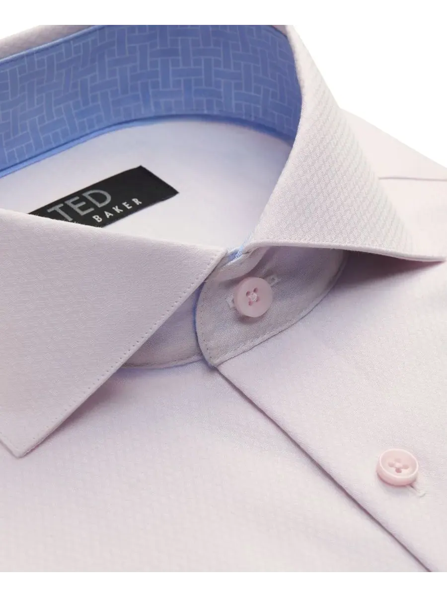 Мужская рубашка Ted Baker Premium Slim-Fit, не требующая глажки — изображение 6 из 6, розовый