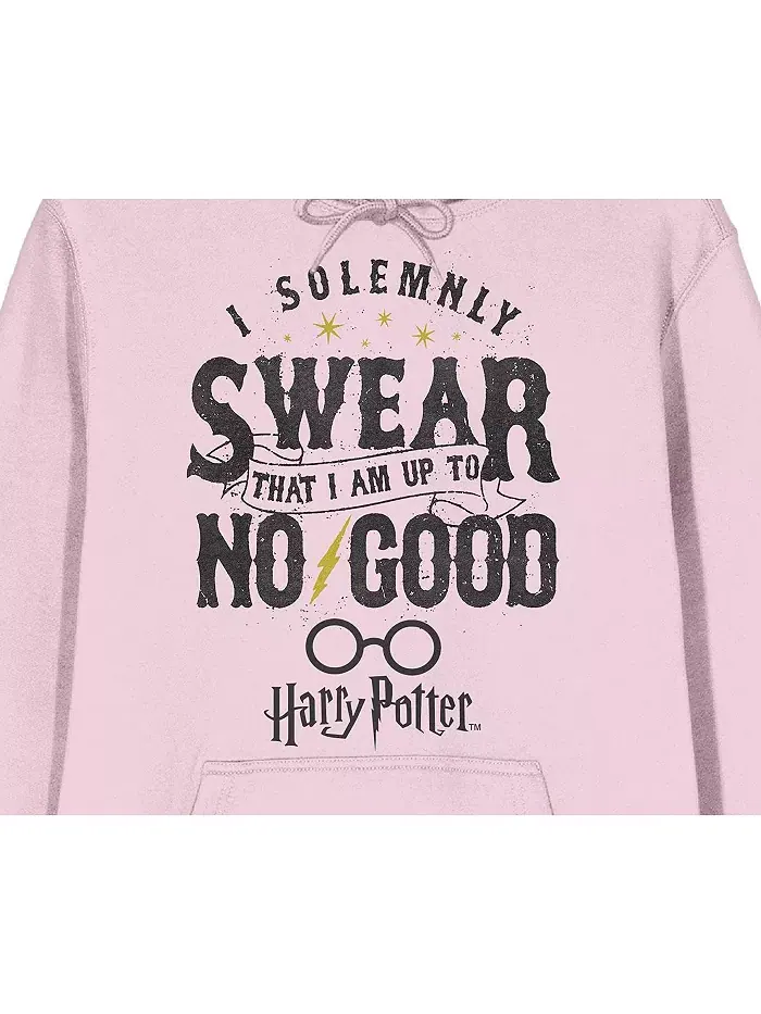 Мужская толстовка с капюшоном I Solemnly Swear I Am Up To No Good, длинный рукав — изображение 2 из 2, розовый
