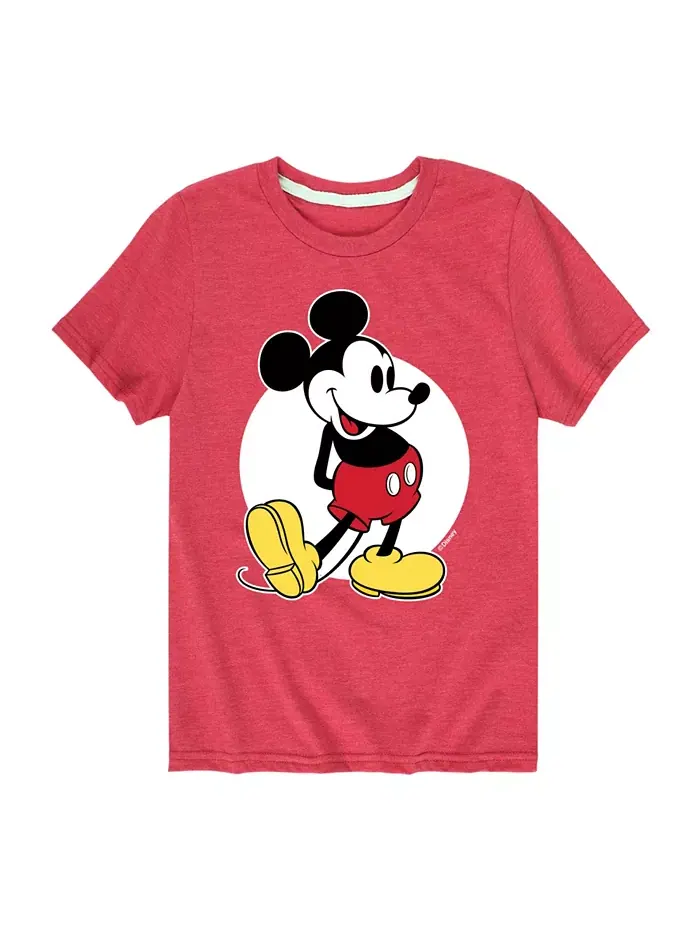 Футболка с принтом Disney Mickey Mouse для мальчиков старшего возраста — изображение 1 из 3, красный