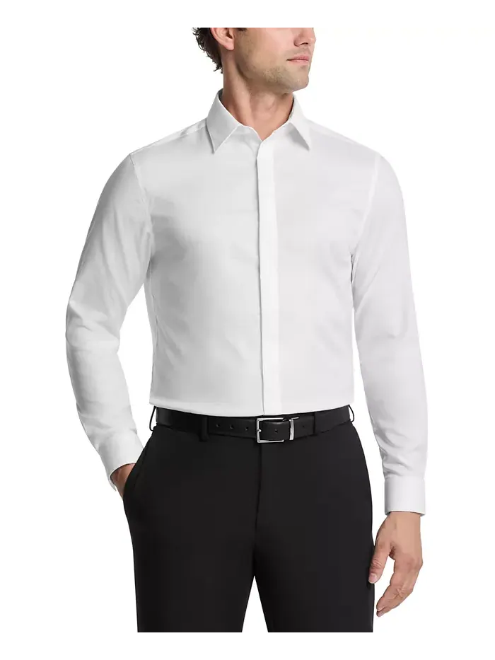 Мужская классическая рубашка Slim-Fit Calvin Klein — изображение 1 из 9, белый