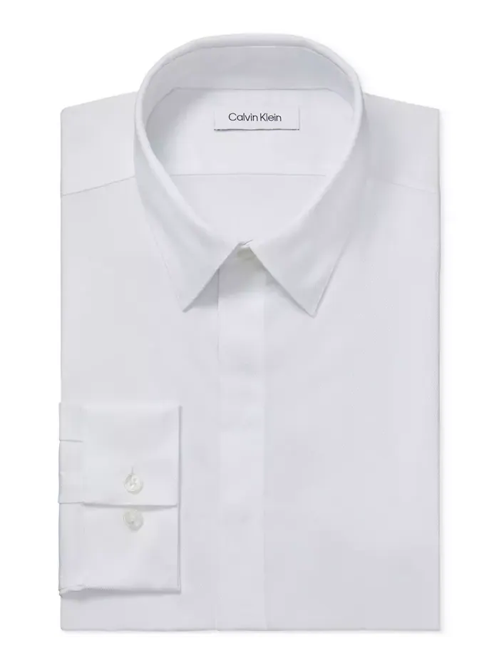 Мужская классическая рубашка Slim-Fit Calvin Klein — изображение 5 из 9, белый