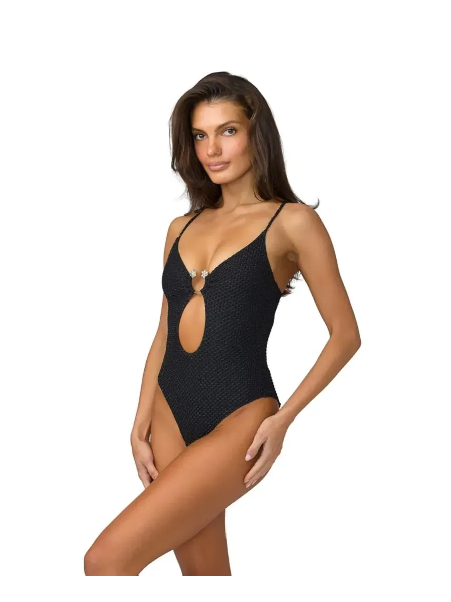 Женский слитный купальник Estelle с вырезами Beach Bunny Swimwear — изображение 2 из 4, черный