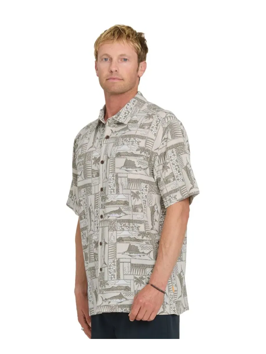 Мужская рубашка с коротким рукавом Quiksilver East Cape Quiksilver Waterman — изображение 2 из 5, лунный свет