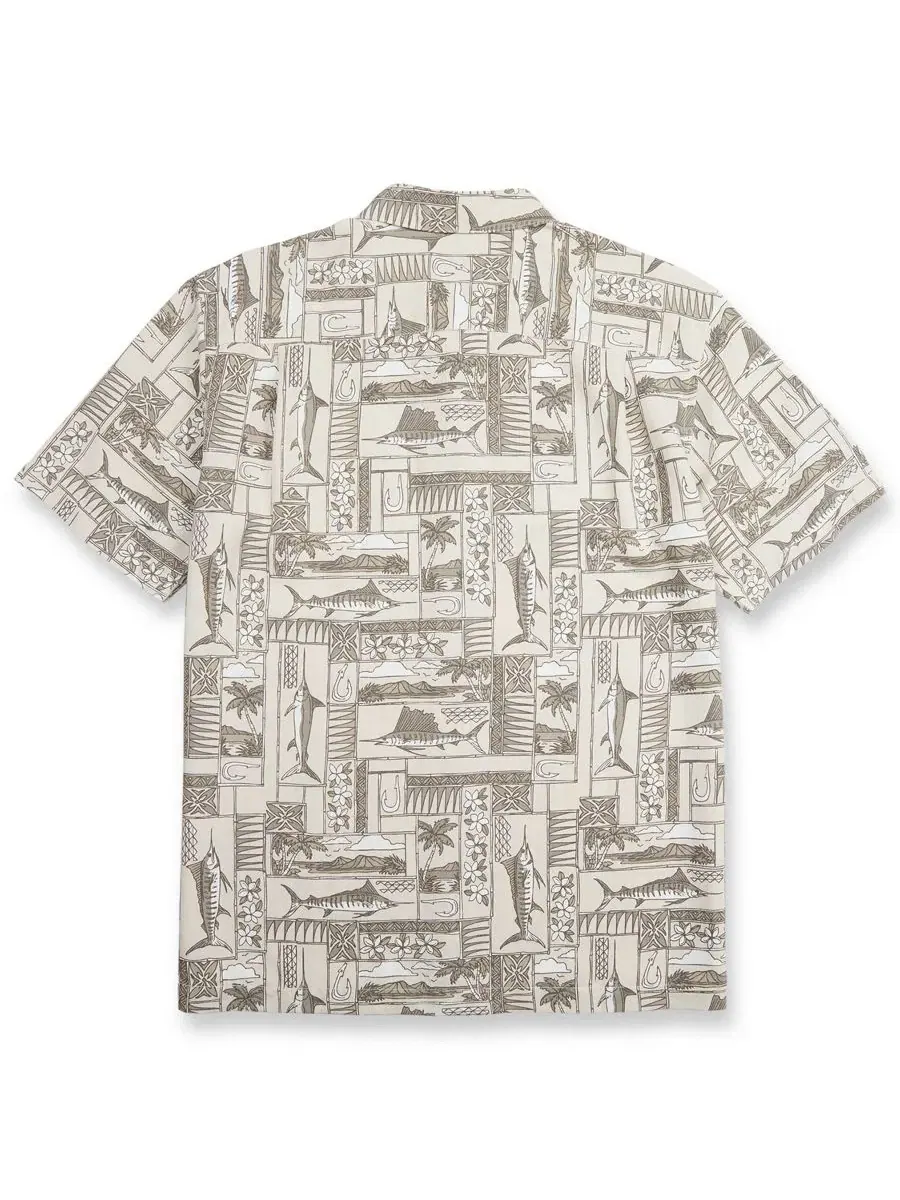 Мужская рубашка с коротким рукавом Quiksilver East Cape Quiksilver Waterman — изображение 5 из 5, лунный свет