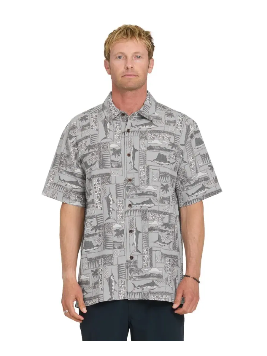 Мужская рубашка с коротким рукавом Quiksilver East Cape Quiksilver Waterman — изображение 1 из 3, фантомный